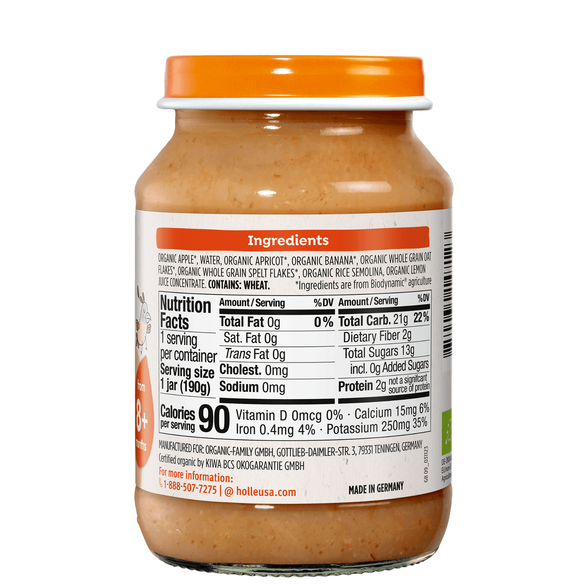 Holle Organic Baby Food Jar - Mixed Fruit with Muesli - 12 Jars