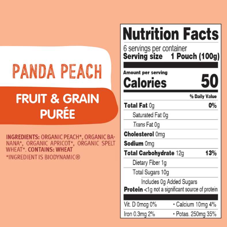 Panda Peach Nutrition facts and ingredients