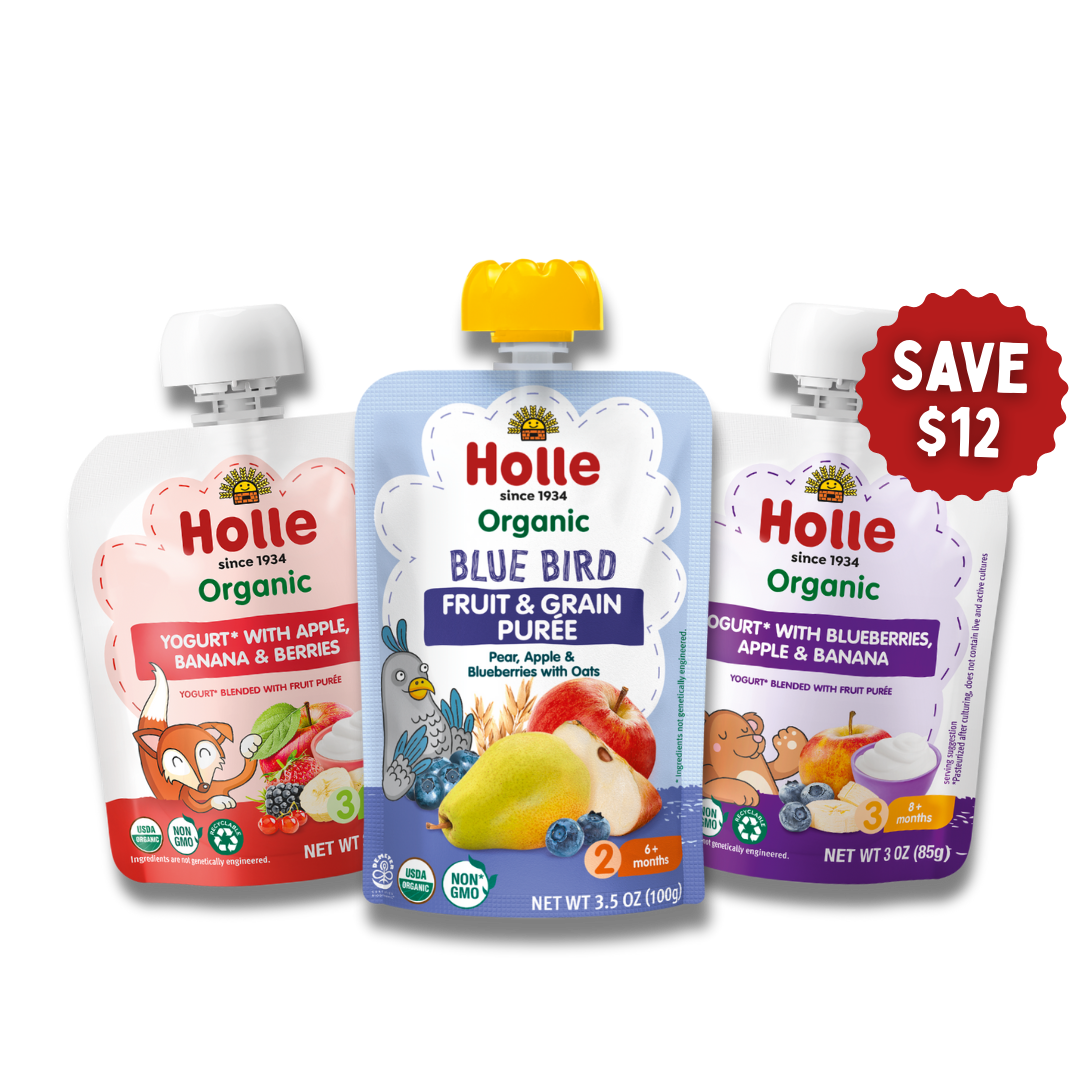 Berries Bundle: Apples, Banana & Berries Yogurt, Blueberries, Apple, Banana Yogurt, and Blue Bird