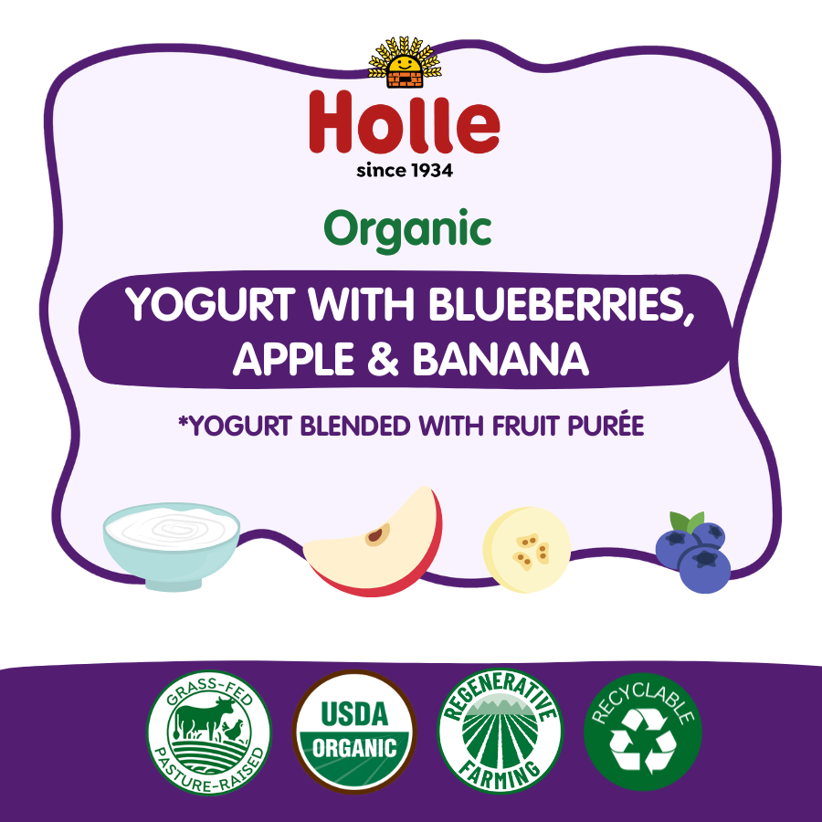blueberries_apple and banana yogurt flavor and certifications