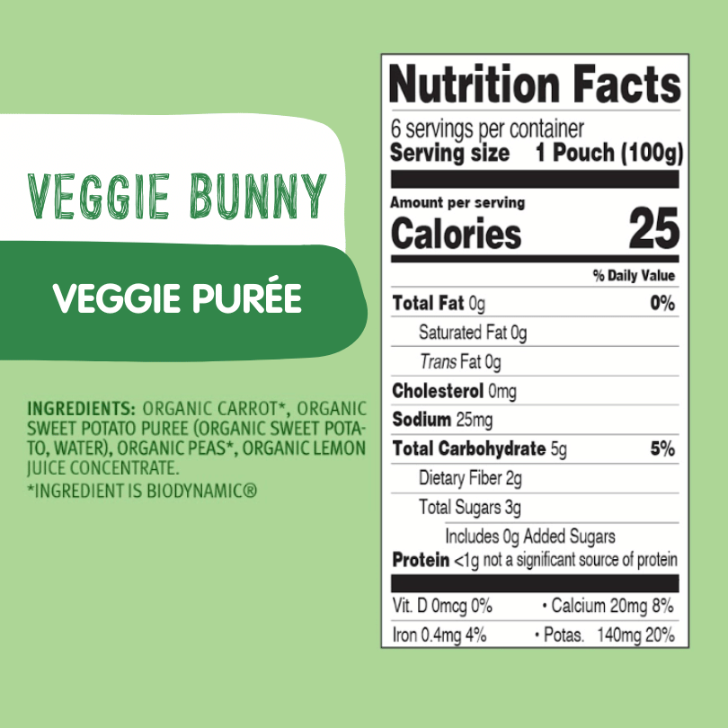 veggie bunny nutrition facts and ingredients