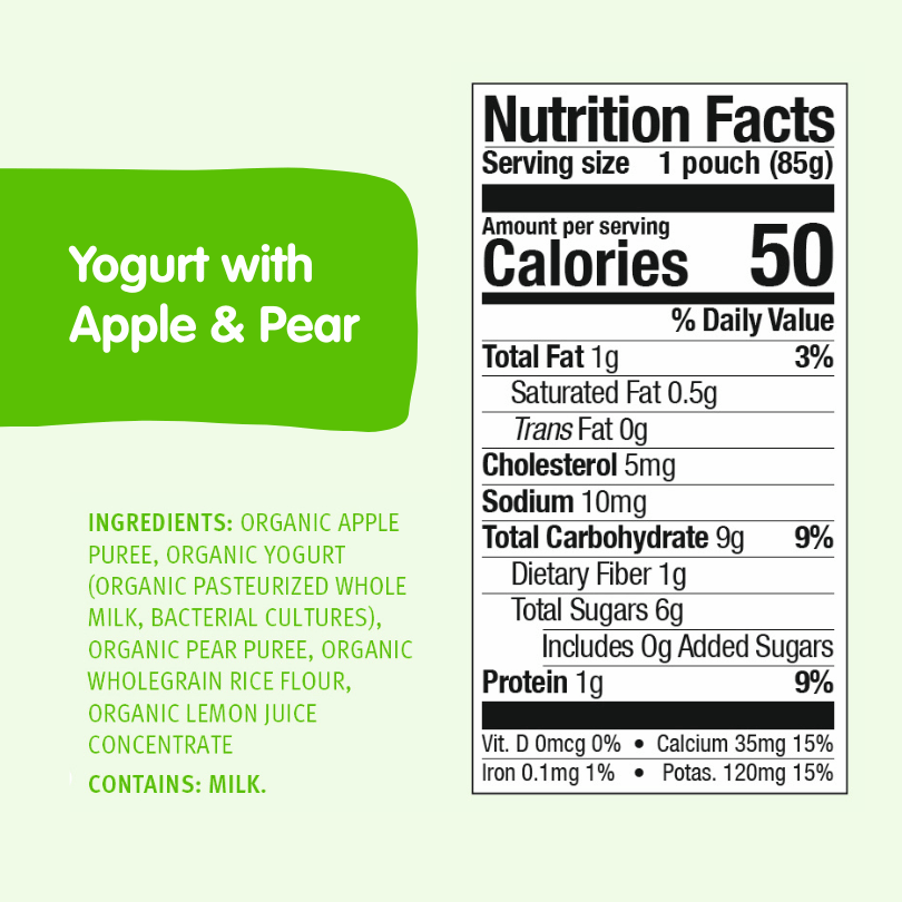 yogurt with apple and pear nutrition facts