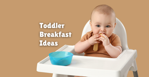 Toddler eating breakfast