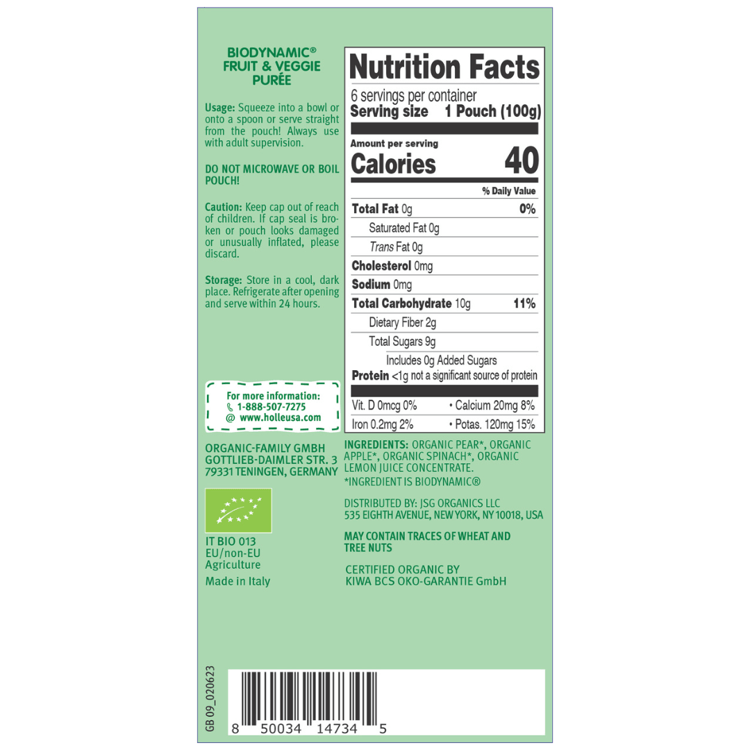 Holle Baby Food Pouches - Organic Fruit &amp; Veggie Puree - Power Parrot