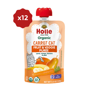Holle Organic Carrot Cat - Fruit & Veggie Purée Pouches