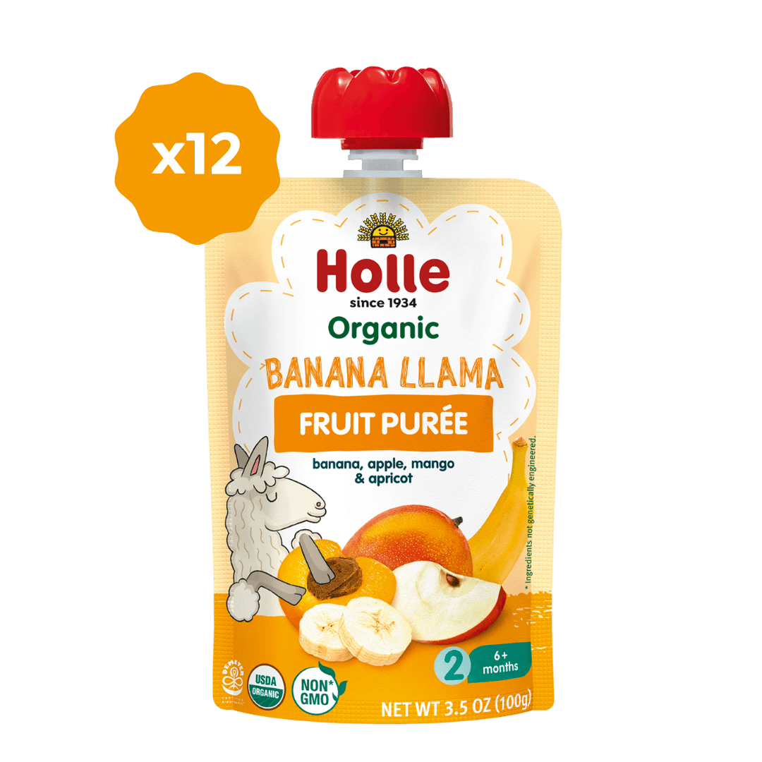 Holle Baby Food Pouches Banana Llama Organic Fruit Puree Holle USA holle-baby-food-pouches-banana-llama-organic-fruit-puree-holle-usa