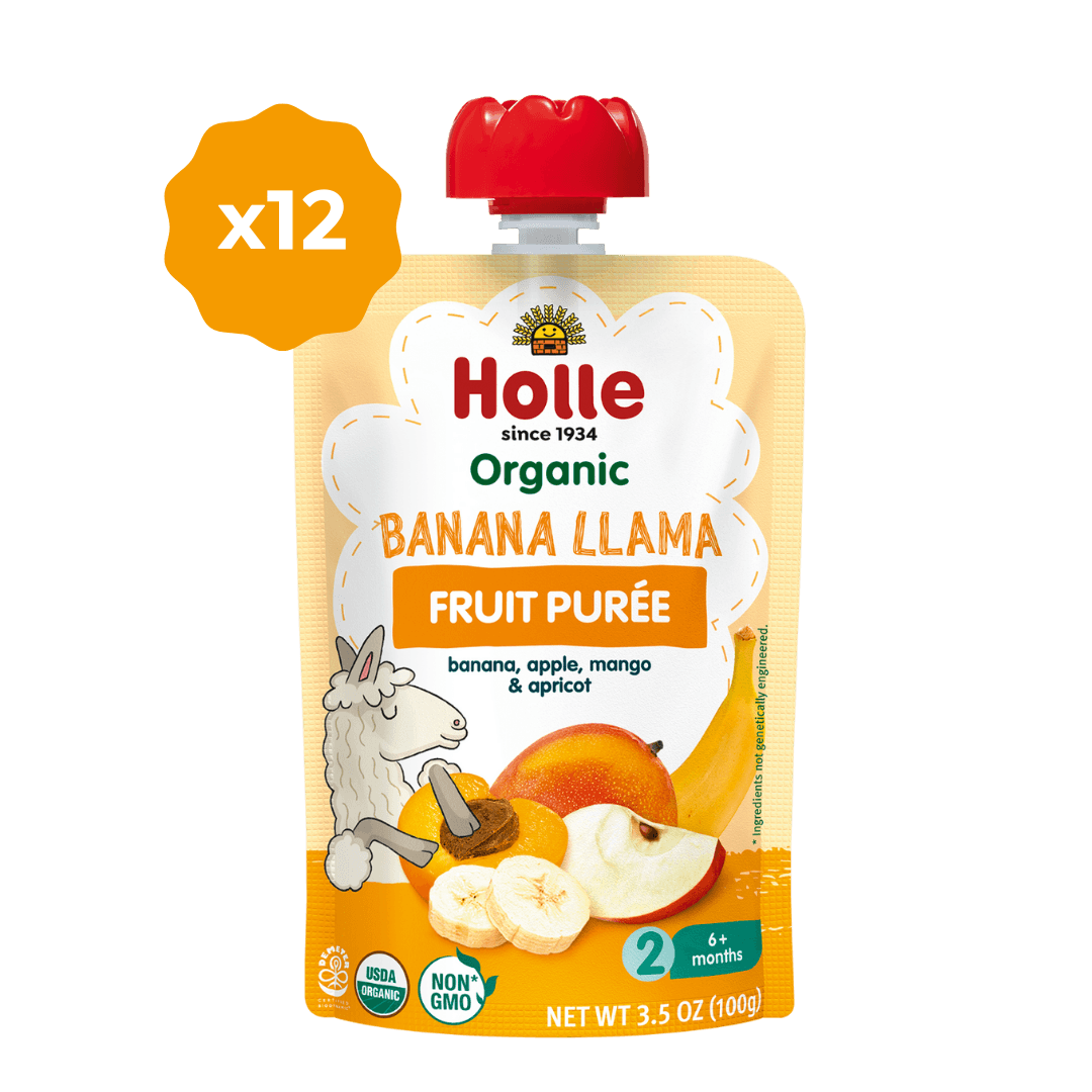 Holle Baby Food Pouches - Organic Fruit Puree - Banana Llama