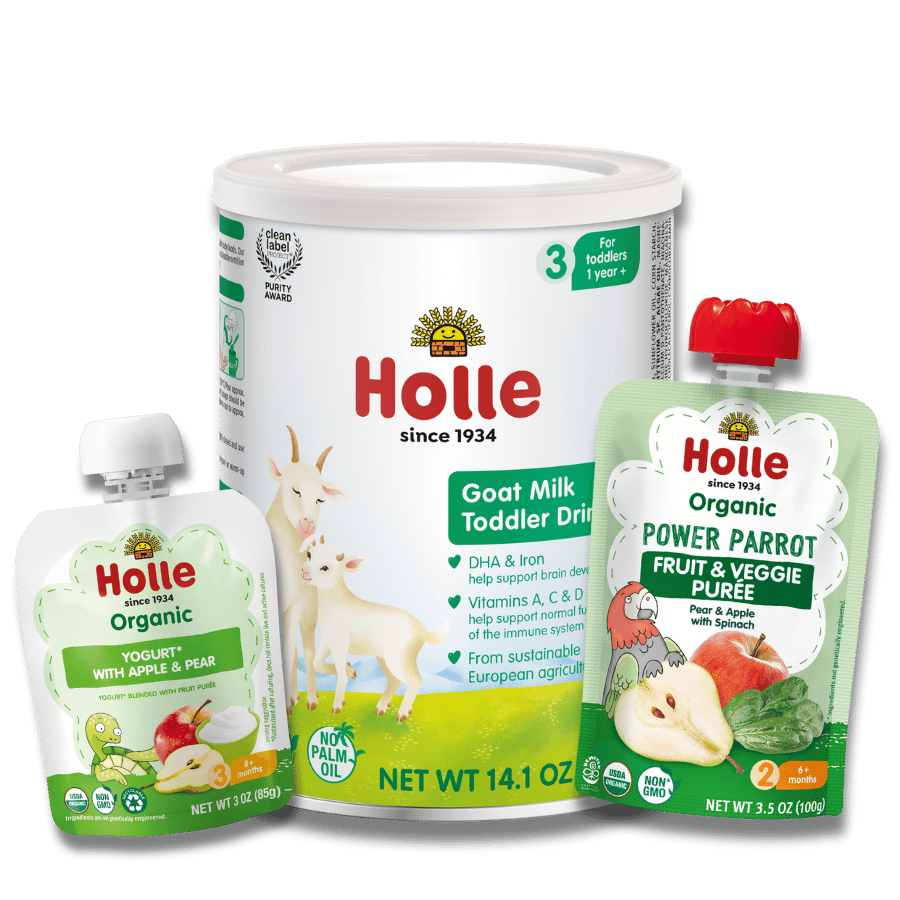 Goat &amp; Greens Variety Bundle: Goat Milk, Power Parrot, Apple &amp; Pear Yogurt