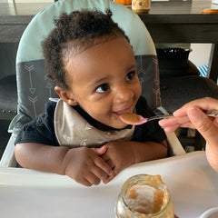 baby eating Holle purée