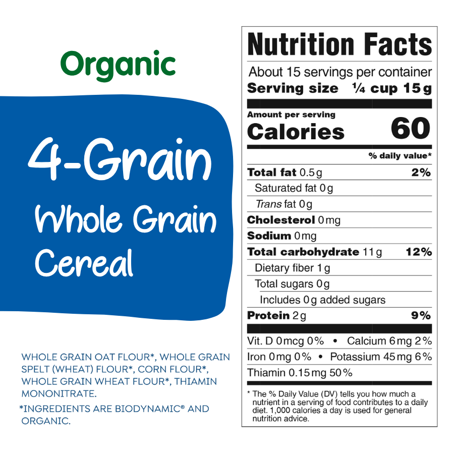 4-grain nutrition facts and ingredients