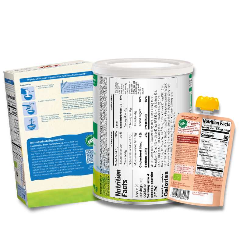 Goat &amp; Grain Variety Bundle: Goat Milk, Oat Cereal, Panda Peach