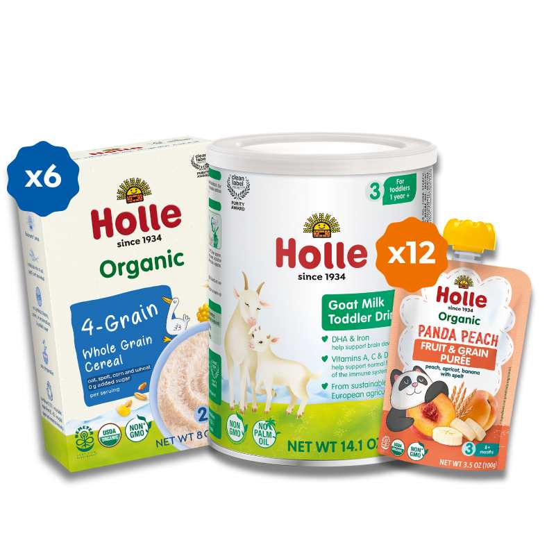 Goat &amp; Grain Variety Bundle: Goat Milk, Oat Cereal, Panda Peach