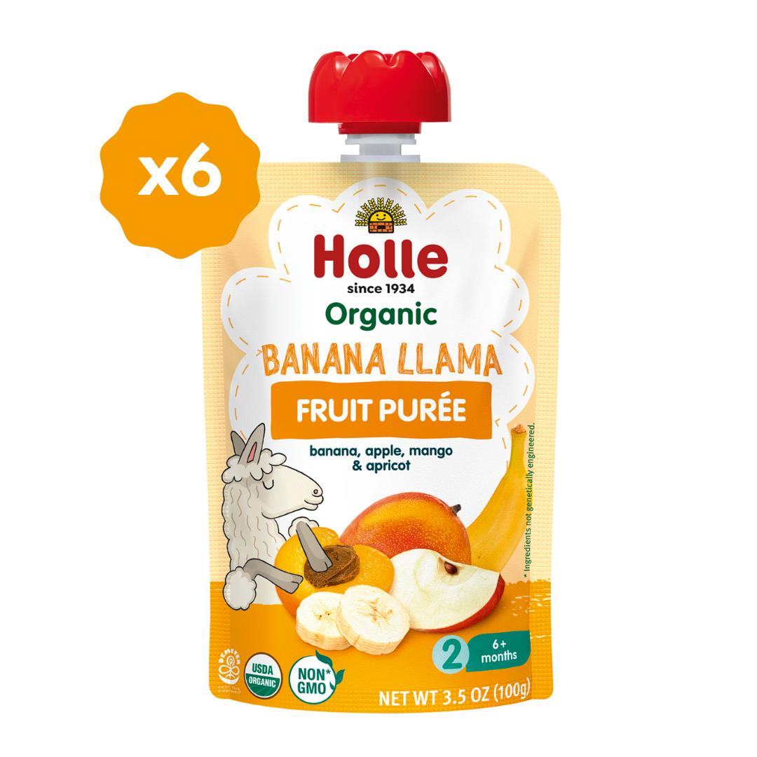 Holle Baby Food Pouches - Organic Fruit Puree - Banana Llama