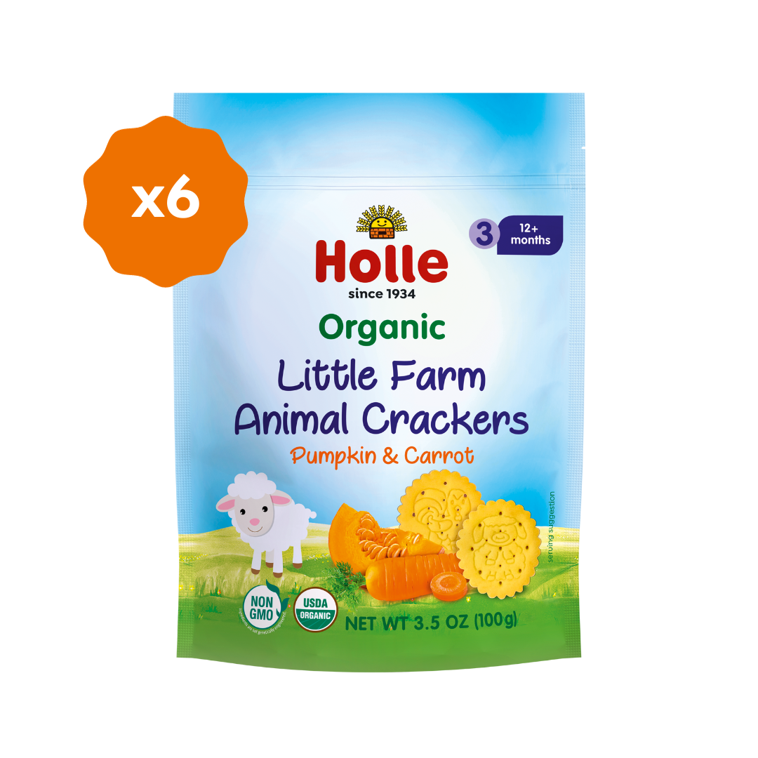 Holle Organic Little Farm Animal Crackers - Pumpkin &amp; Carrot