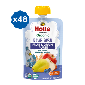 Holle Organic Blue Bird - Fruit & Grain Purée Pouches