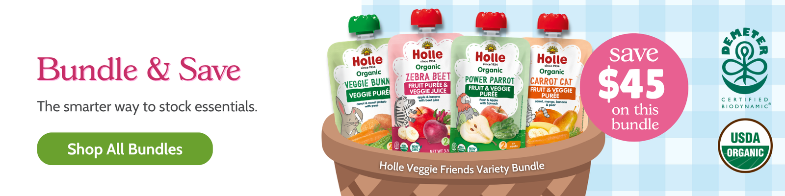 Bundle & Save. The smarter way to stock essentials. Save $45 on the veggie friends variety bundle.