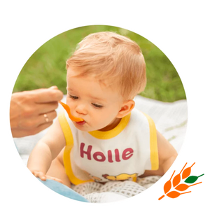 baby eating Holle baby food