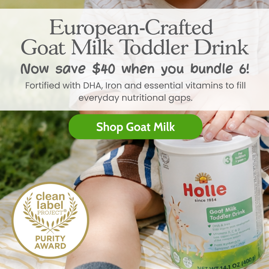 European-crafted Goat Milk Toddler Drink: Now save $40 when you bundle 6! Fortified with DHA, Iron and essential vitamins to fill everyday nutritional gaps.