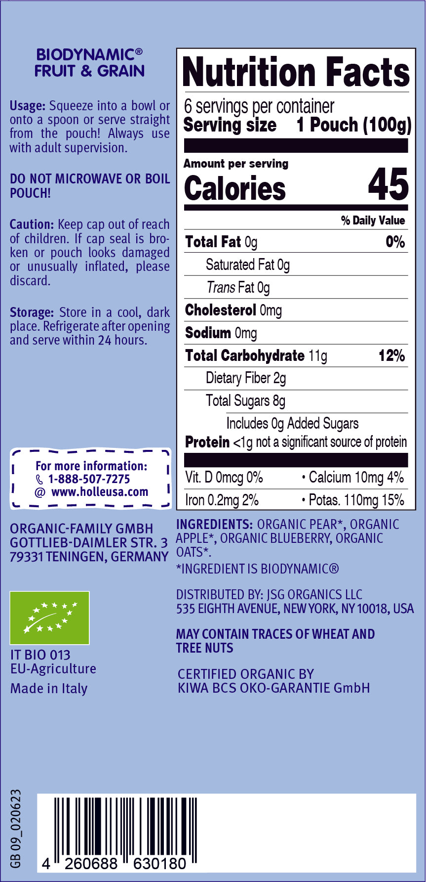 Blue Bird: nutrition facts and ingredients