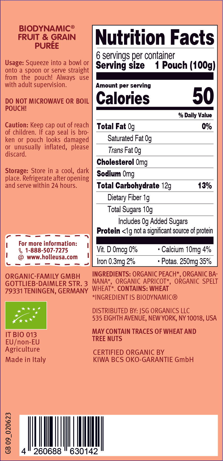 Panda Peach: nutrition facts and ingredients
