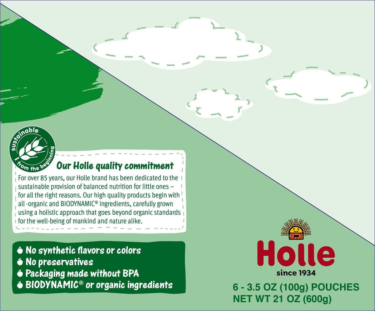 Holle Baby Food Pouches - Organic Fruit &amp; Veggie Puree - Power Parrot