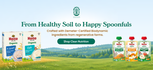 Farm Healthy Soil to Happy Spoonfuls: Crafted with Demeter-Certified Biodynamic ingredients from regenerative farms. Click to shop clean nutrition