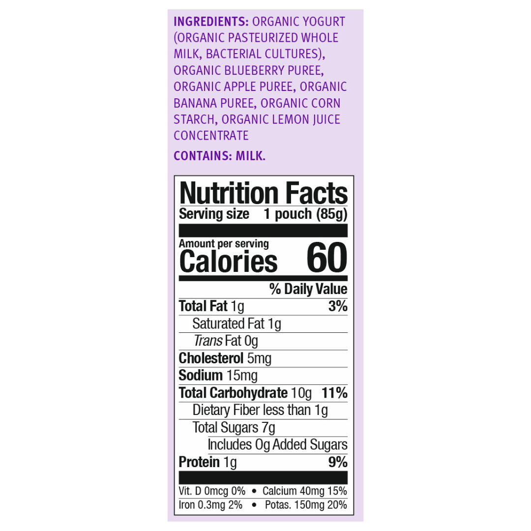 Holle Organic Yogurt Pouches - Blueberries, Apple &amp; Banana