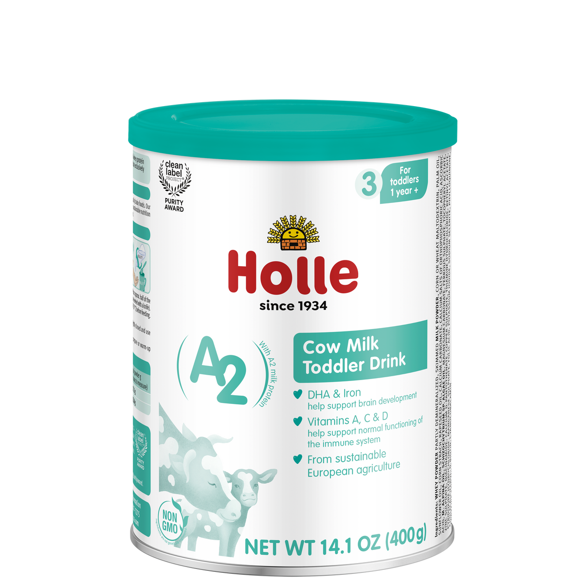 Holle Cow Milk Toddler Drink (A2) - Stage 3 | Non GMO (14 oz)