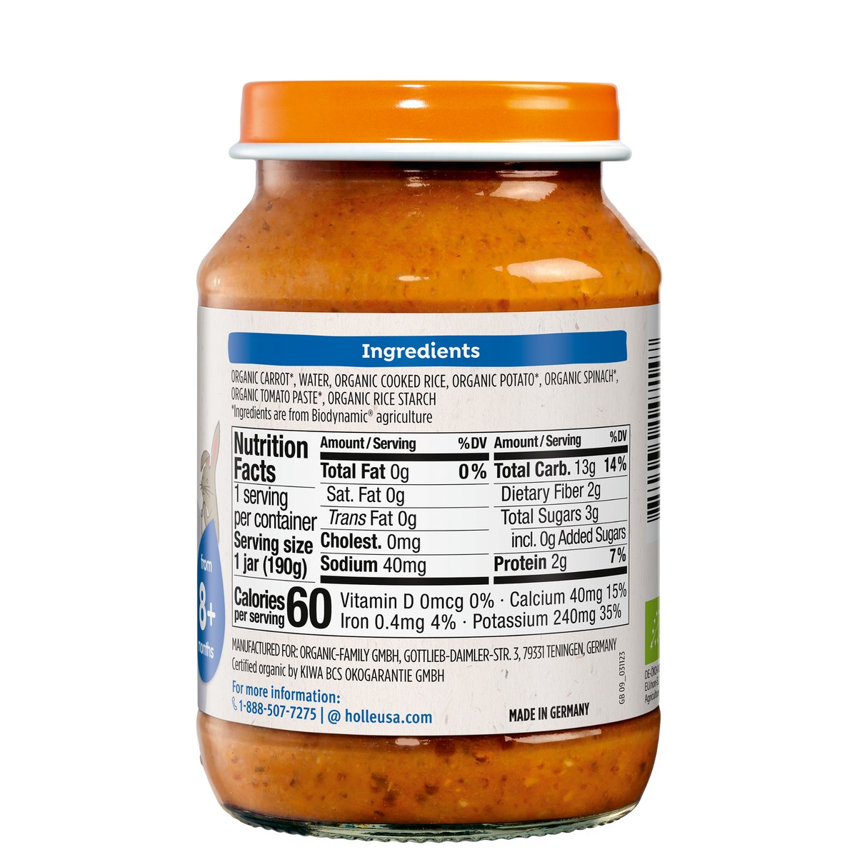 Holle Baby Food Jars - Veggie Risotto - 6 Jars