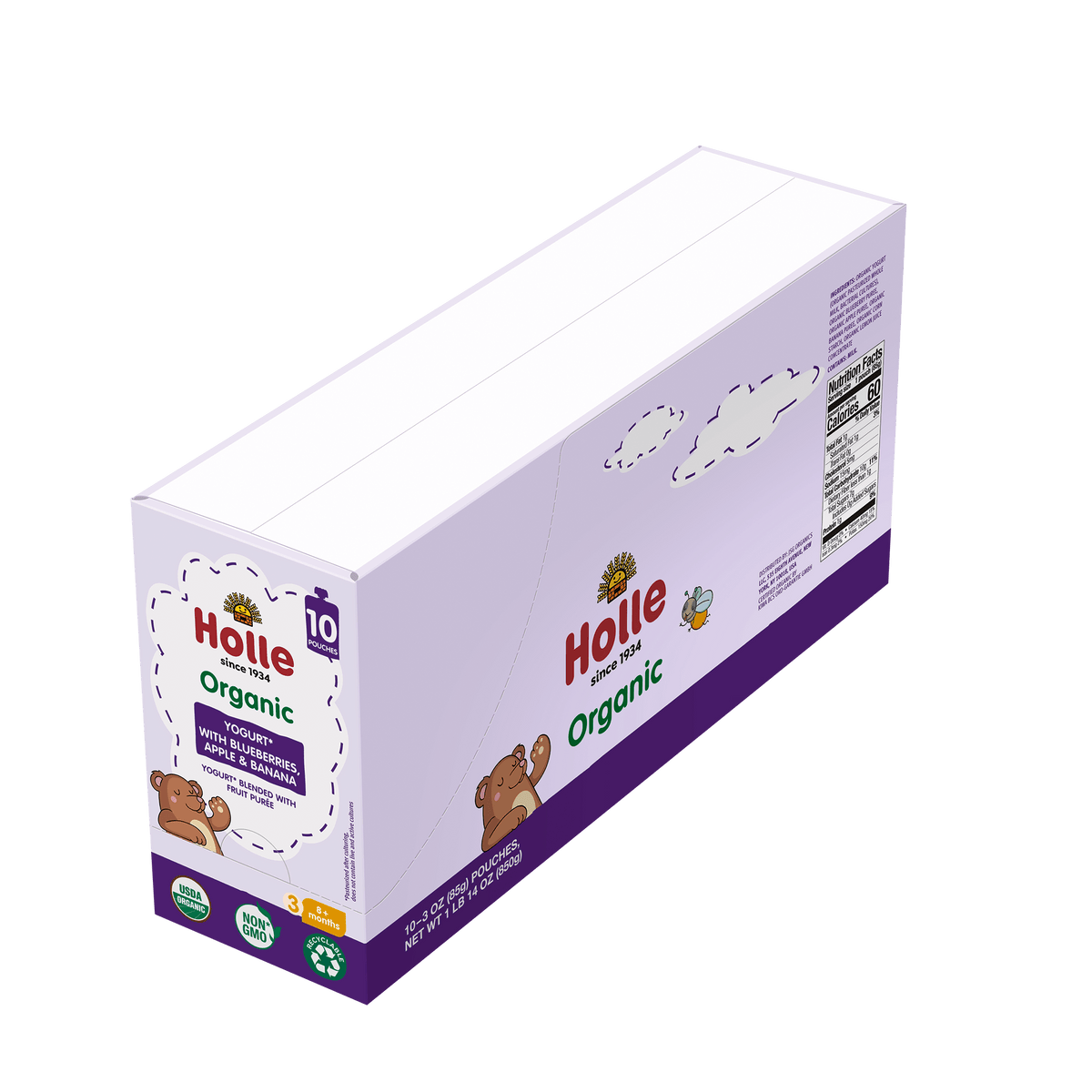 Yogurt with Blueberries, Apple and Banana: closed box
