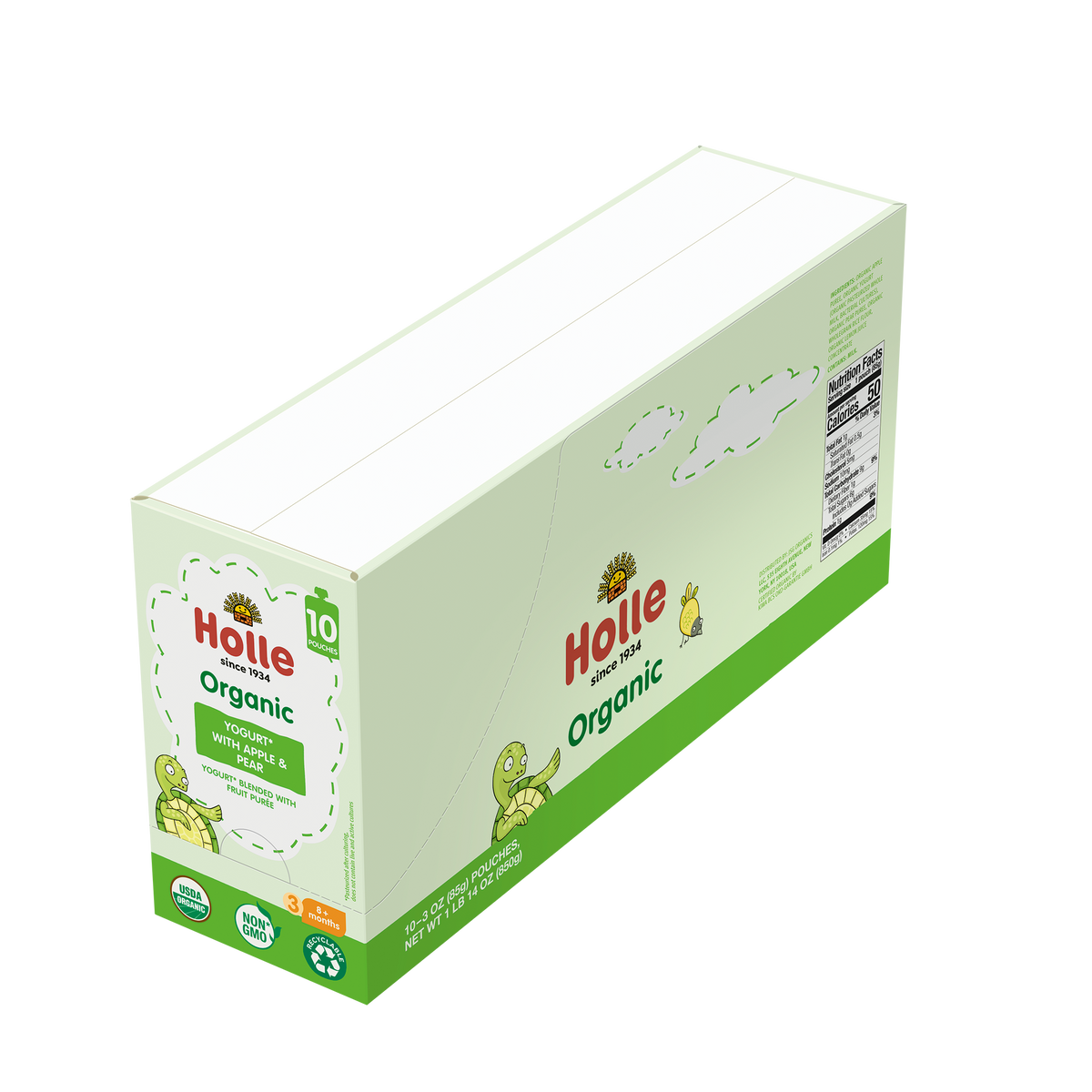 Organic Yogurt with Apple &amp; Pear: closed 10-pack box