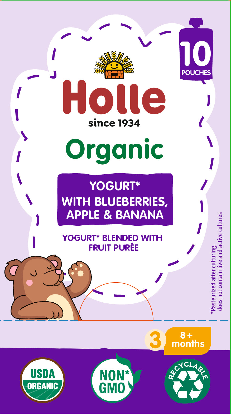 Yogurt with Blueberries, Apple and Banana: front of box