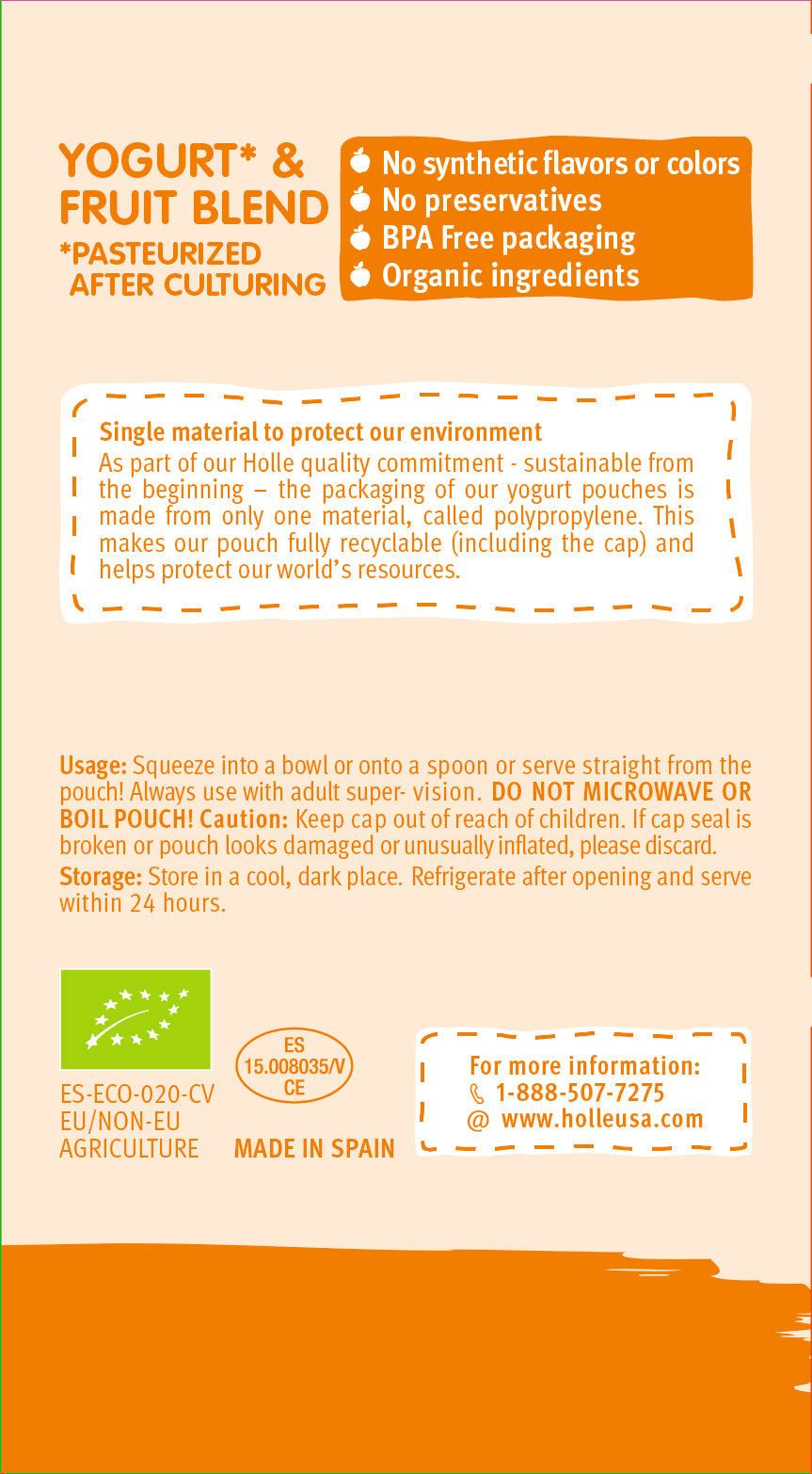 Holle Organic Yogurt Pouches - Mango