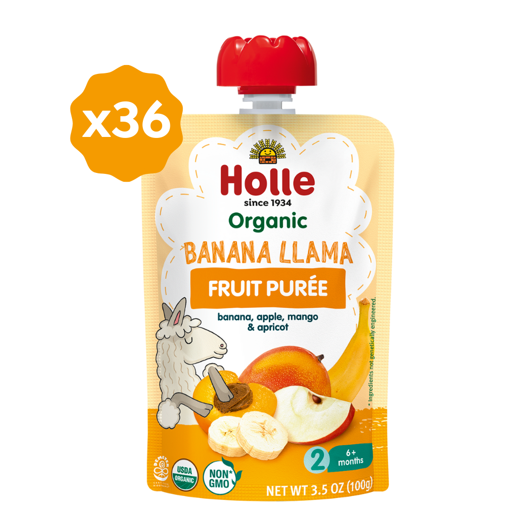 Holle Organic Fruit Pouches | Biodynamic Banana Llama - Holle USA
