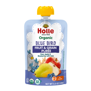 blue bird fruit and grain purée pouch
