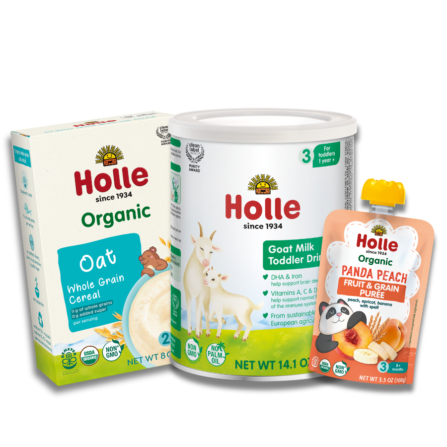 Goat &amp; Grain Variety Bundle: Goat Milk, Oat Cereal, Panda Peach