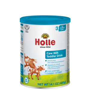 single tin of Holle cow milk toddler drink