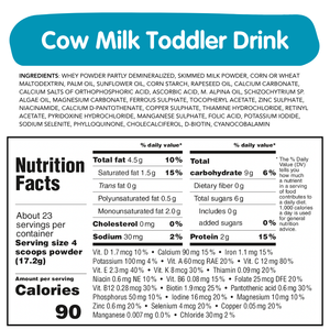 cow milk toddler drink ingredients and nutrition facts
