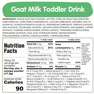 goat milk toddler drink ingredients and nutrition facts