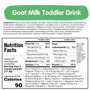 goat milk toddler drink ingredients and nutrition facts