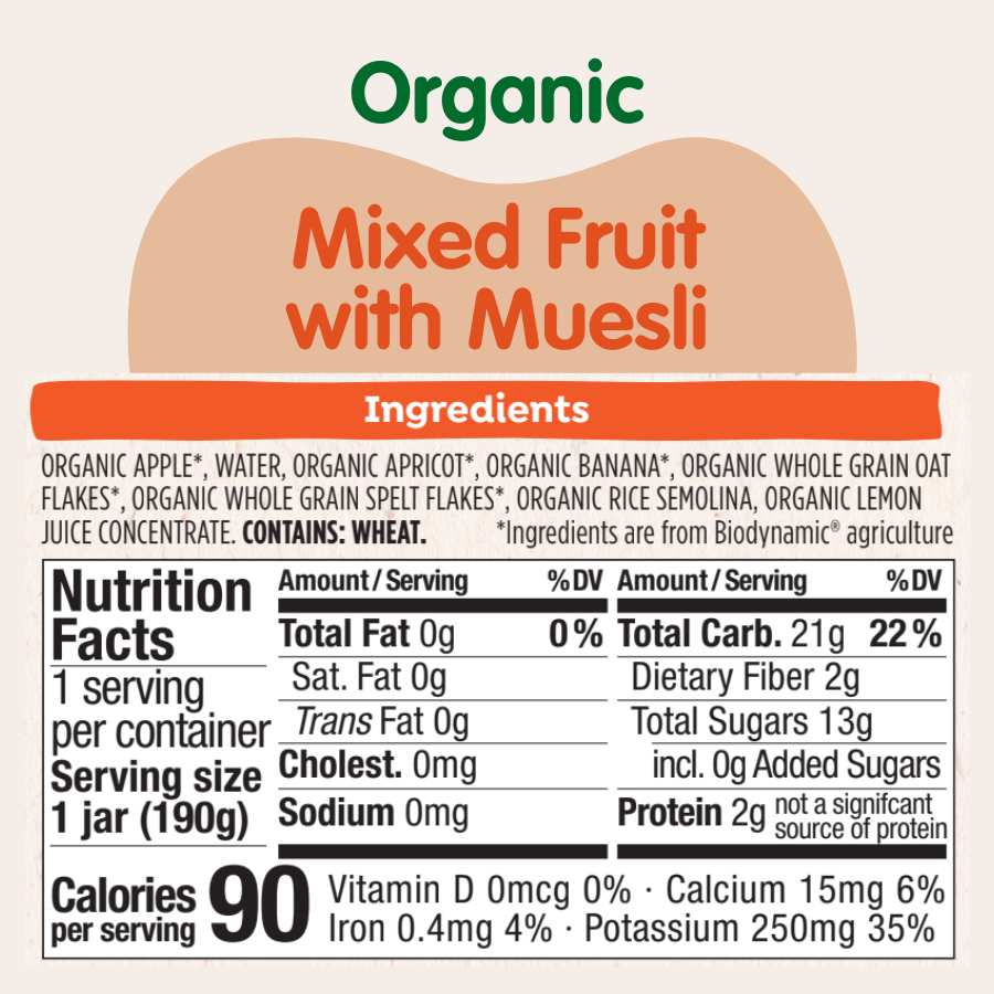 mixed fruit with muesli ingredients