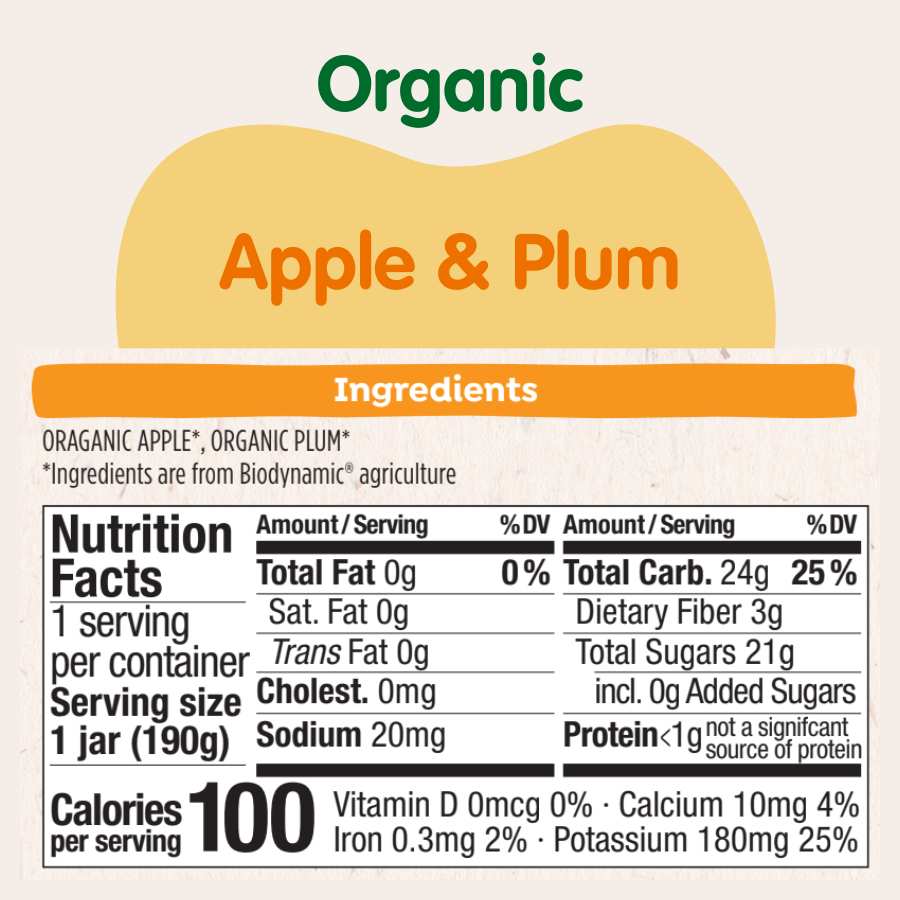 organic apple plum nutrition facts