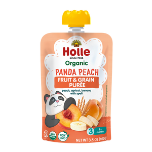 panda peach fruit and grain purée pouch
