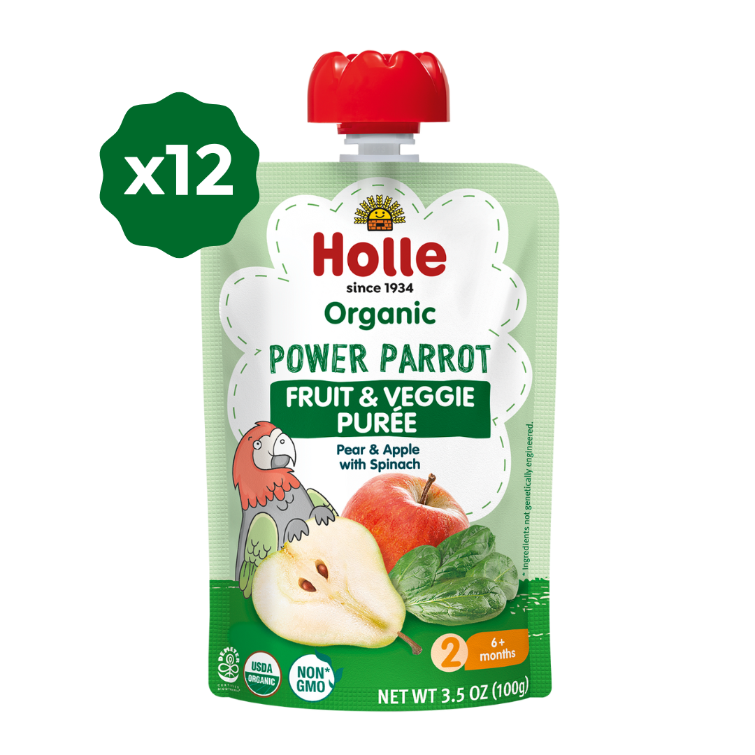 Holle Organic Fruit & Veggie Pouches | Biodynamic Power Parrot