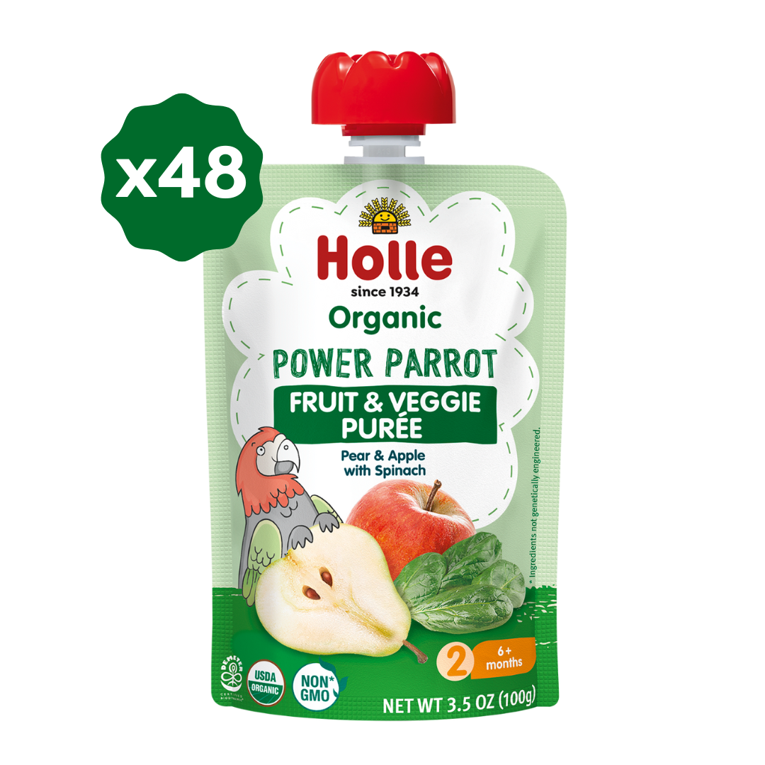 Holle Organic Fruit & Veggie Pouches | Biodynamic Power Parrot