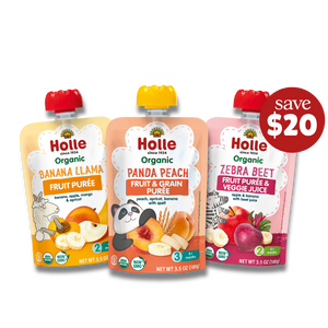save $20 on the Holle zoo crew pouches bundle