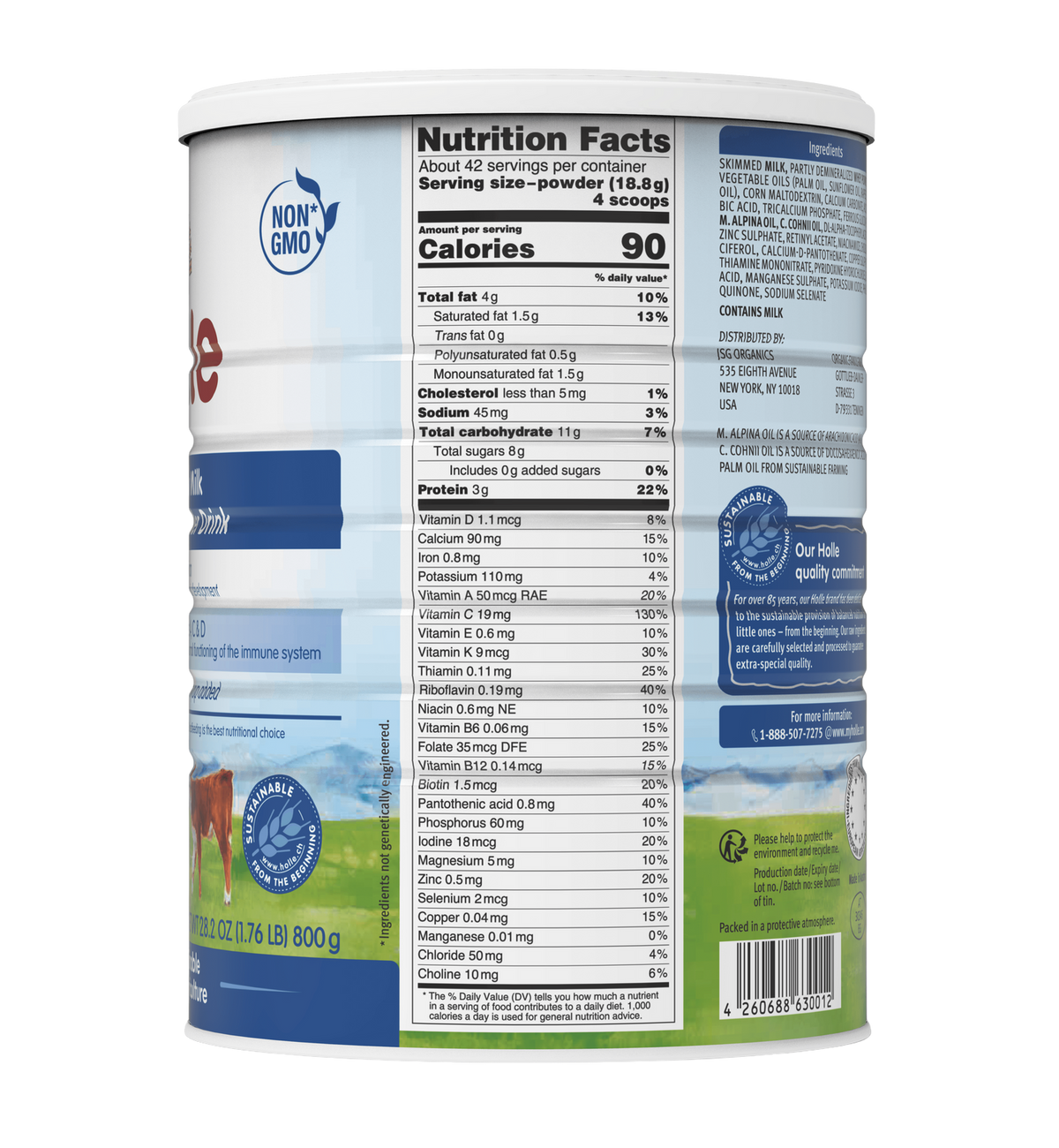 Cow Milk Toddler Drink: nutrition facts