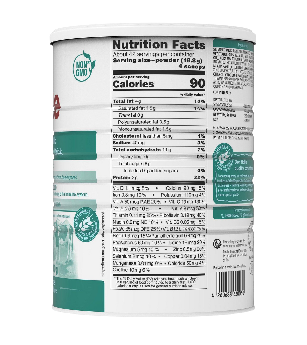 Cow Milk Toddler Drink (A2): nutrition facts
